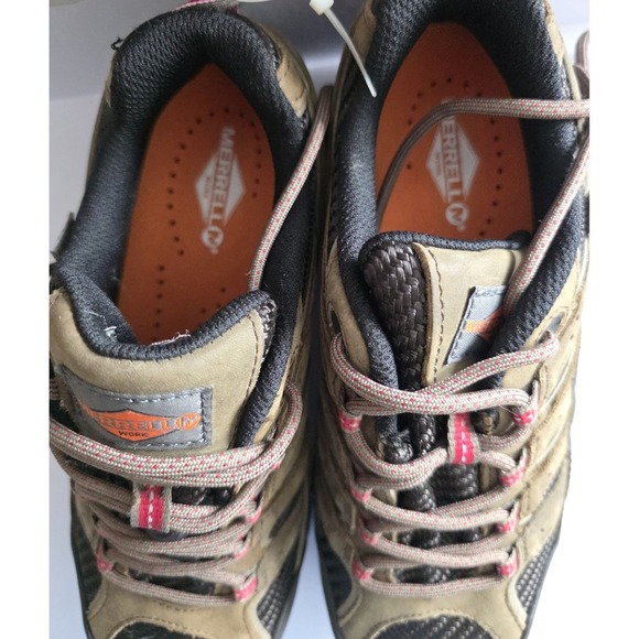 Merrell Work Shoes Leather Waterproof Alloy Toe Mens US 7M Slip Resistant